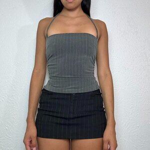 LIONESS PINSTRIPE HALTER TOP